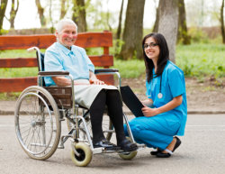 Elderly Lady in Wheelchair