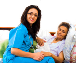 Helpful Nurses with Patients. Alzheimer, caregivers.
